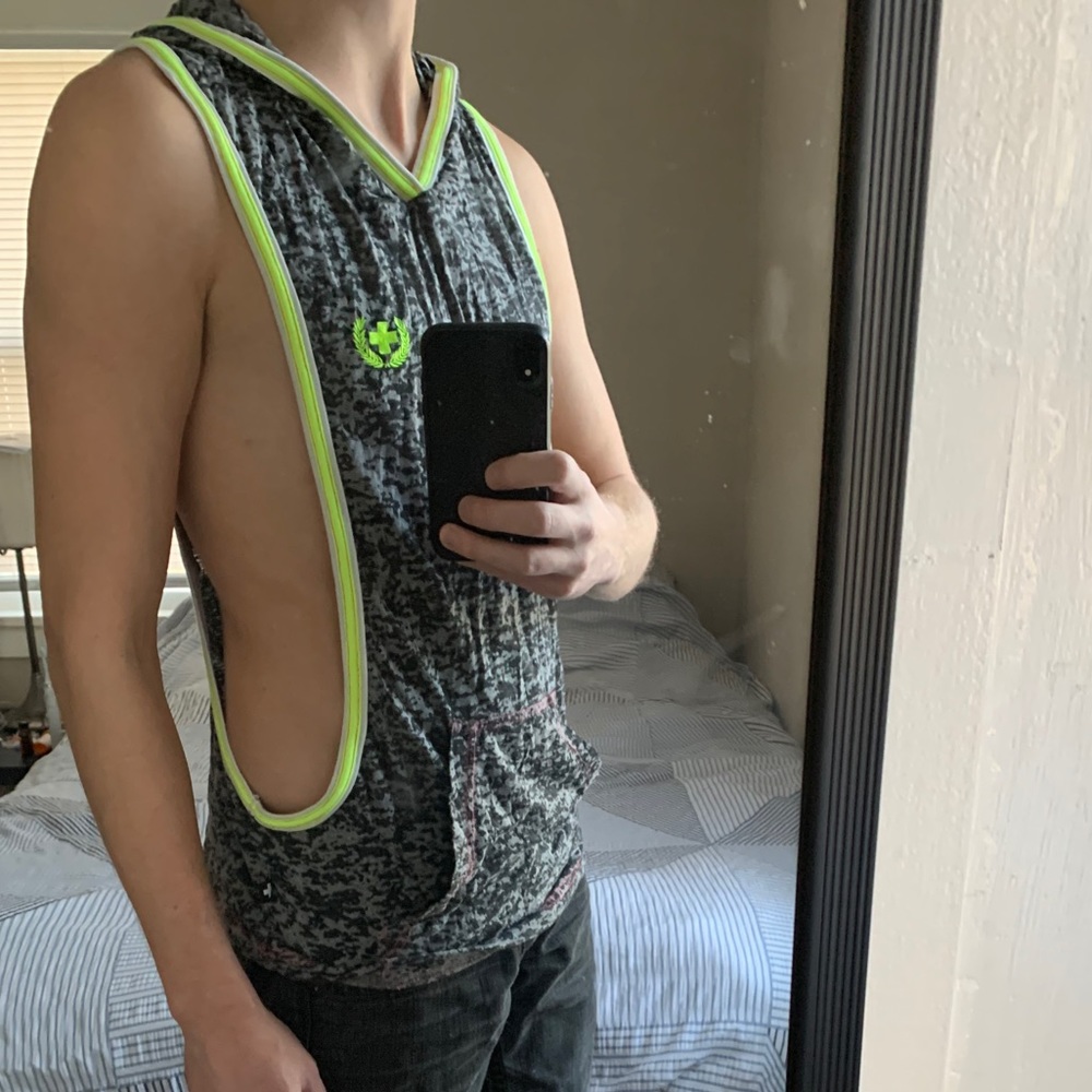 Mens Andrew Christian Hooded Tank Top